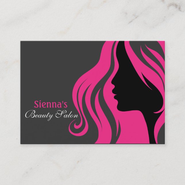 Hairdresser Appointment Card (Deep Pink) (Front)