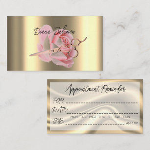 Hairdresser Appointment Reminder Black Marble Business Card