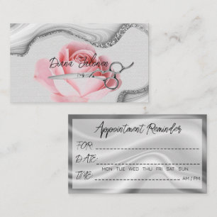 Hairdresser Appointment Reminder Black Marble Business Card