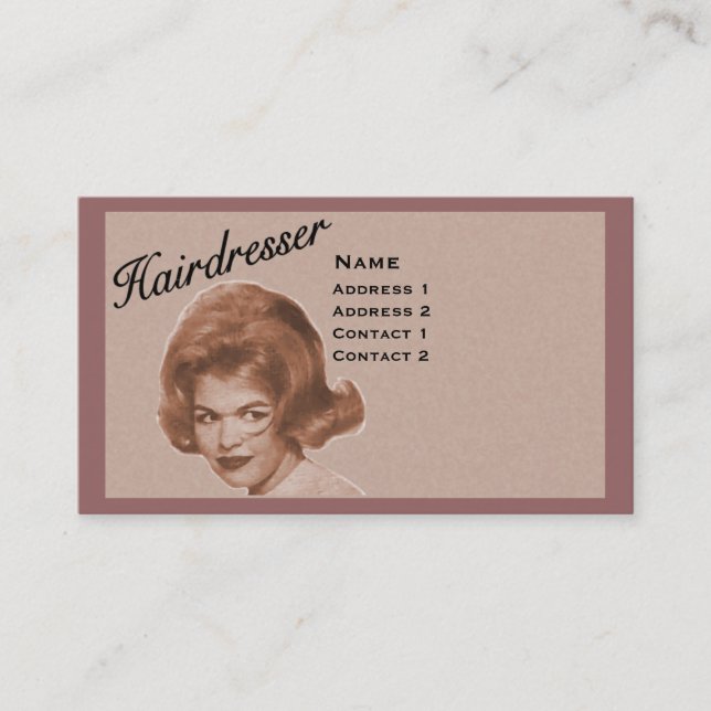 HAIRDRESSER - BIG HAIR PROFILE CARD - PROFESSIONAL (Front)