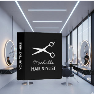 Hairdresser binder with hair stylist scissors