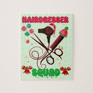 Hairdresser Christmas Squad Hair Salon Funny Jigsaw Puzzle