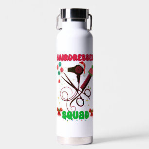 Hairdresser Christmas Squad Hair Salon Funny  Water Bottle