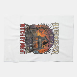 Hairdresser Day Witch Night Halloween Salon Skulls Kitchen Towel