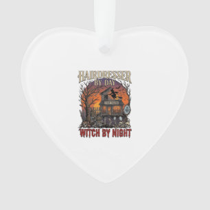 Hairdresser Day Witch Night Halloween Salon Skulls Ornament