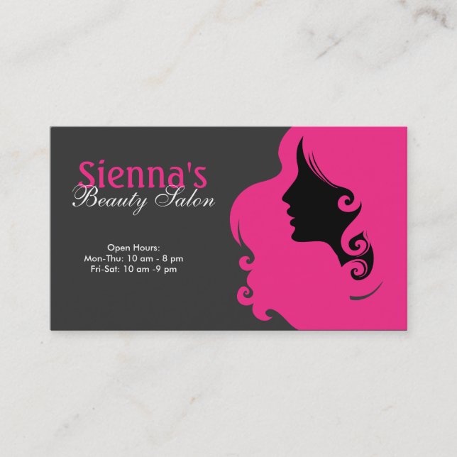 Hairdresser (Deep Pink) Business Card (Front)