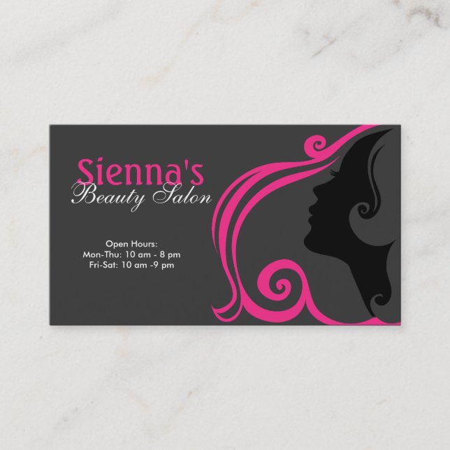 Hairdresser (Deep Pink) Business Card (Front)