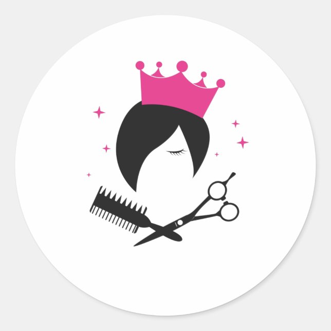 Hairdresser Hairdressers Logo Team Hair Salon Classic Round Sticker (Front)