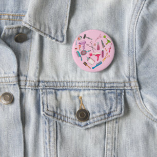 Hairdresser Hairstylist Tool Heart 2 Inch Round Button