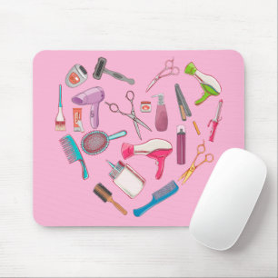 Hairdresser Hairstylist Tool Heart Mouse Pad