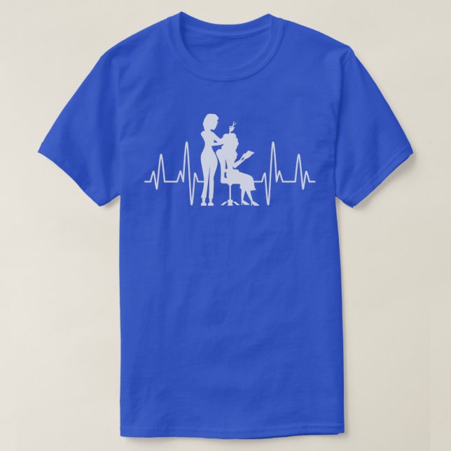 hairdresser heartbeat hair stylist hairdresser 1 T-Shirt (Design Front)