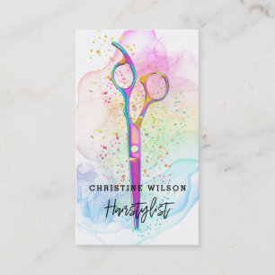 hairdresser ink splashes business card