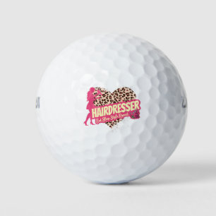 Hairdresser Leopard Hair Hustler Hairstylist Golf Balls