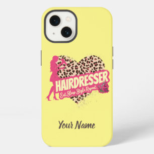 Hairdresser Leopard Hair Hustler Hairstylist iPhone 13 Case