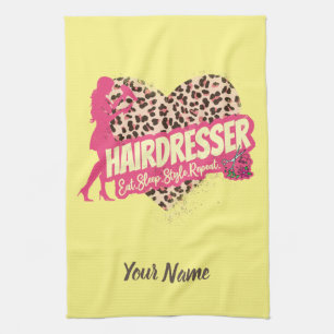 Hairdresser Leopard Hair Hustler Hairstylist Kitchen Towel