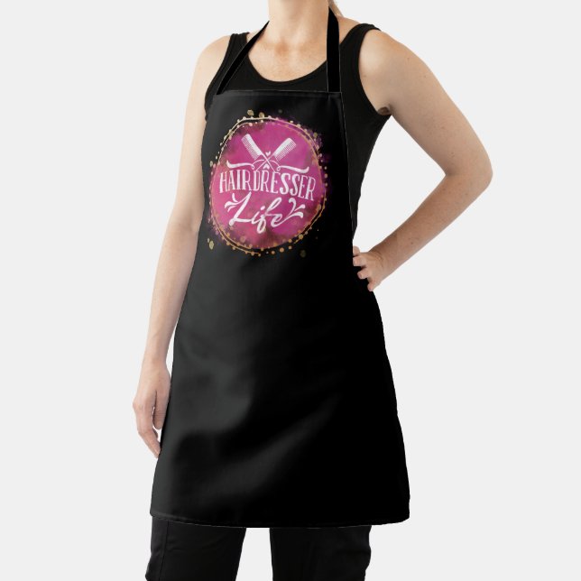 Hairdresser Life Beautician Hair Stylist Salon Apron (Insitu)