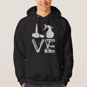 Hairdresser Love Hairdryer Scissors Barber Hair Br Hoodie