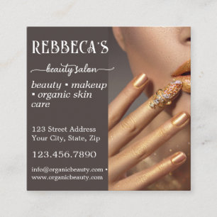 Hairdresser Nails Makeup Eyelash QR Code Square Business Card