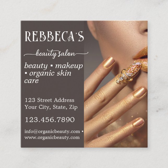 Hairdresser Nails Makeup Eyelash QR Code Square Business Card (Front)