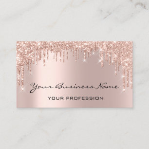 Hairdresser Nails Makeup Eyelash Rose Gold Business Card