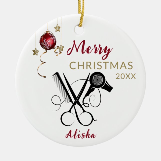 Hairdresser Professional Salon Ceramic Ornament (Front)