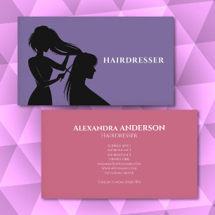 Hairdresser - Purple & Pink Business Card