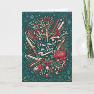 Hairdresser Scissors and Comb Christmas Card