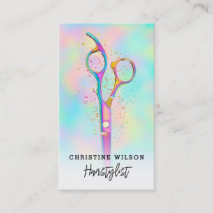 hairdresser scissors logo pastel colours business card