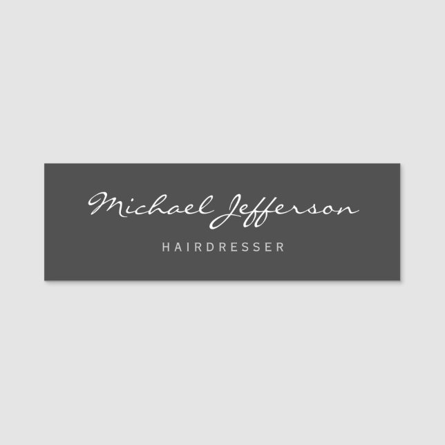 Hairdresser Script Professional Business Card Name Tag (Front)