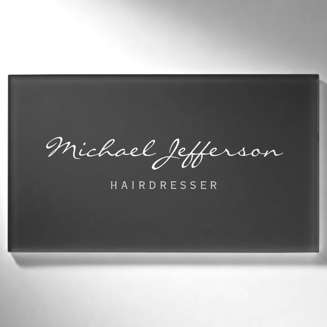 Hairdresser Script Professional Name Tag (Front)