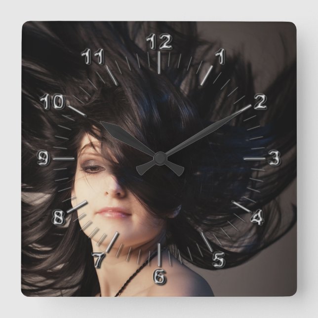 Hairdresser Square Wall Clock (Front)