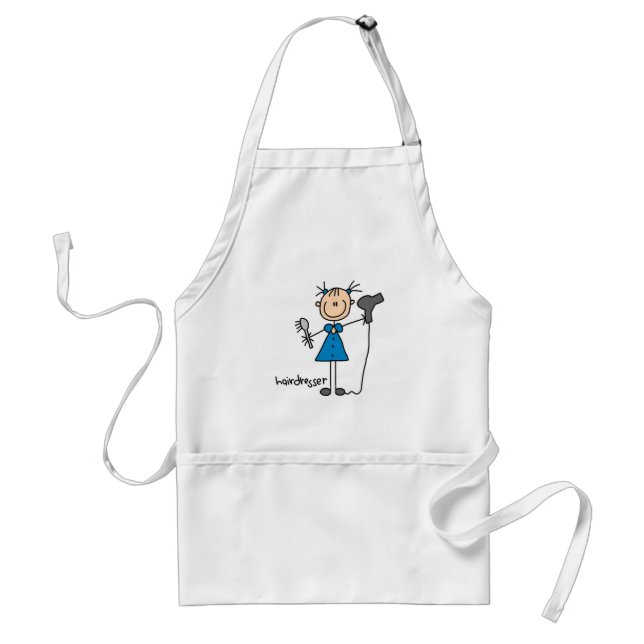 Hairdresser Stick Figure Standard Apron (Front)