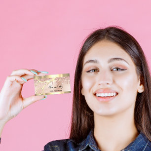 Hairdresser Stylist Coiffeur Gold Scissors Framed Business Card