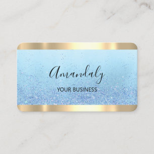 Hairdresser Stylist Coiffeur Scissors Gold Blue Business Card