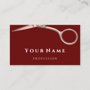 Hairdresser Stylist Scissors Rose Coiffeur Burgund Business Card
