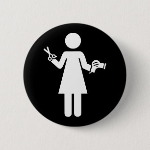 Hairdresser Symbol 2 Inch Round Button