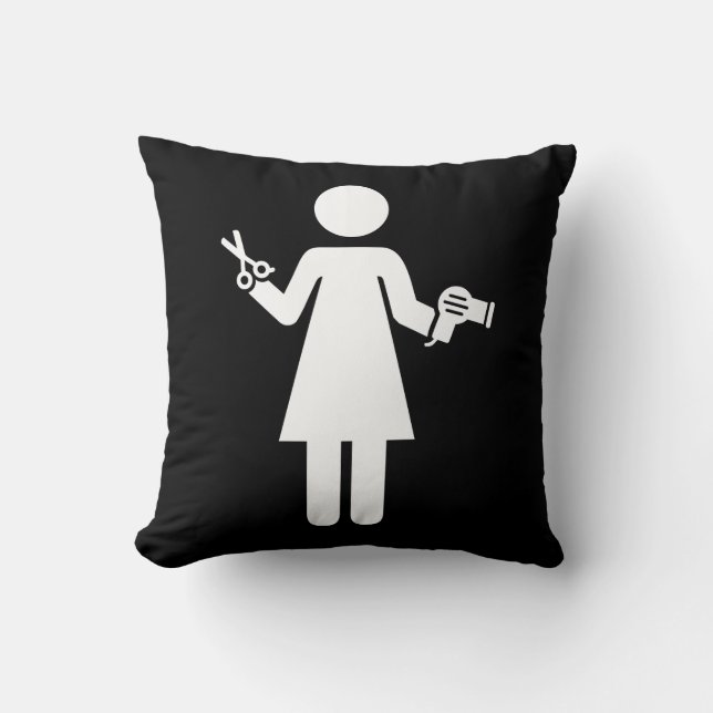 Hairdresser Symbol Throw Pillow (Front)