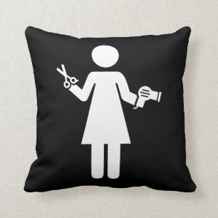 Hairdresser Symbol Throw Pillow