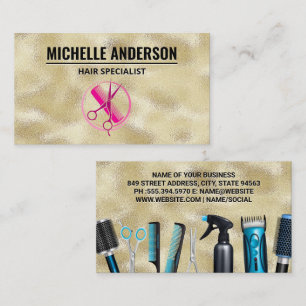 Hairdresser Tools   Salon  Business Card