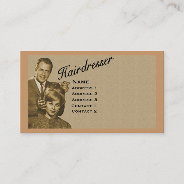 HAIRDRESSER - VERY PROFESSIONAL PROFILE CARD (3B) (Front)