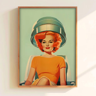 Hairdresser Wall Art Printable Retro Housewife Pos