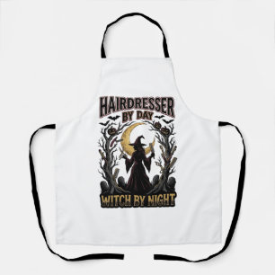Hairdresser Witch Halloween Stylist by Day Design_ Apron