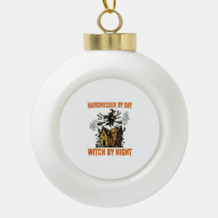 Hairdresser Witch Halloween Vintage Salon Shirt_1 Ceramic Ball Christmas Ornament