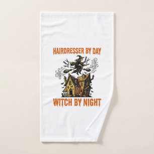 Hairdresser Witch Halloween Vintage Salon Shirt_1 Hand Towel