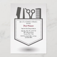 Hairdresser's Pocket Graduation Invitation