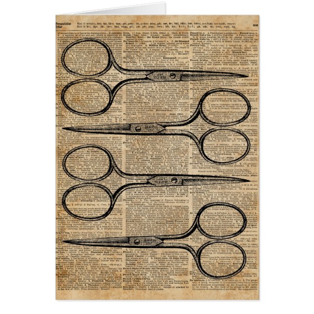 Hairdresser's Scissors Vintage Illustration (Front)