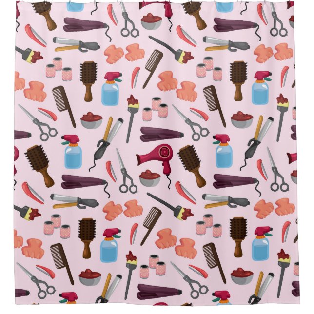 Hairdressing Tools, Seamless Stylish Pattern. (Front)