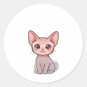Hairless and Fearless — Sphynx Mom Classic Round Sticker