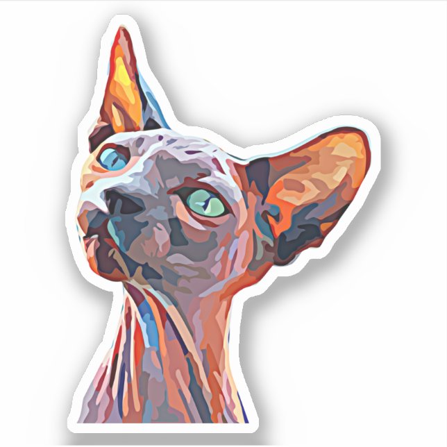 Hairless cat Abstract animal Art Colourful (Front)