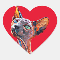 Hairless cat Abstract animal Art Colourful